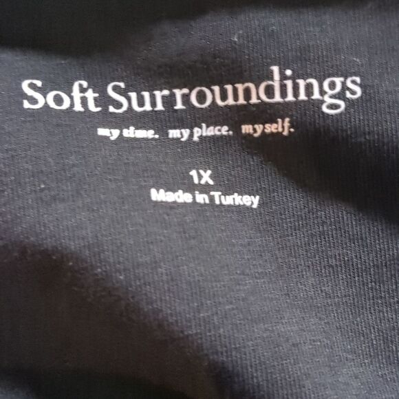 Soft Surroundings Wear Anywhere Surplice Bodice Faux Wrap Black Dress Size 1X - Picture 8 of 8